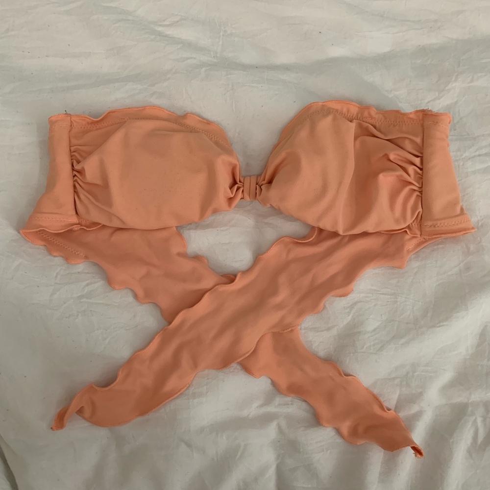 Apricot bandeau swim top